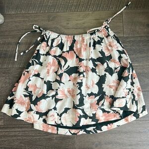 Abercrombie & Fitch Linen Mini Skirt-Floral, LIKE NEW, XS